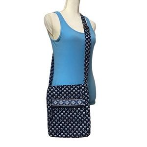 Vera Bradley Hipster Nantucket Navy Crossbody Bag Purse Cotton Quilted Bag